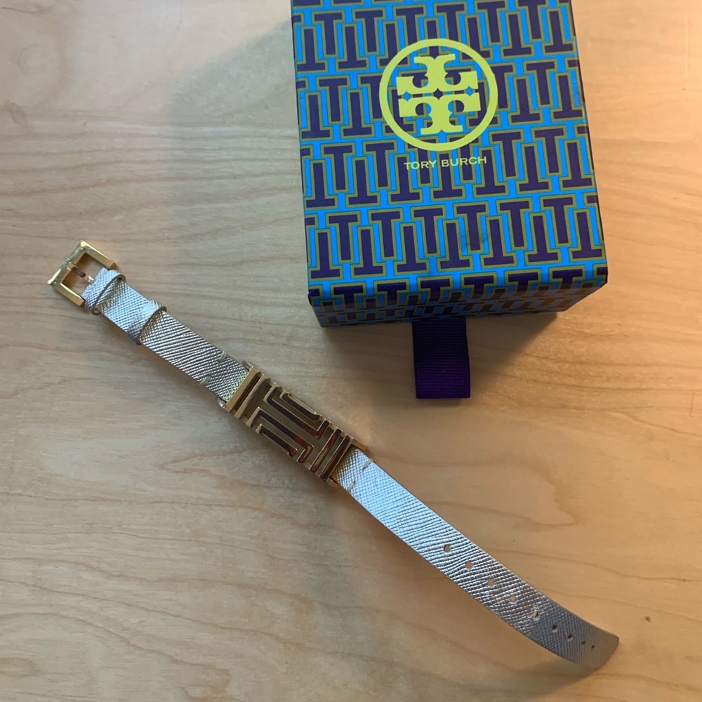 Tory Burch metallic gold Fitbit bracelet